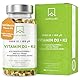 Vitamin D3 K2 hochdosiert mit nativem Olivenöl - Vitamin D hochdosiert 2000 IE + Vitamin K2 MK7 100μg - Sonnenvitamine Vitamin D K2 GMO-, gluten- und laktosefrei 180 Vitamin D3 K2 Kapseln hochdosiert