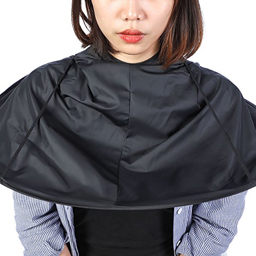 Haircut Cloak, Adult Barber Hair Cutting Umbrella Cape Hairdressing Salon Gown Haircut Hairdresser Cloak(Black) - Image 2