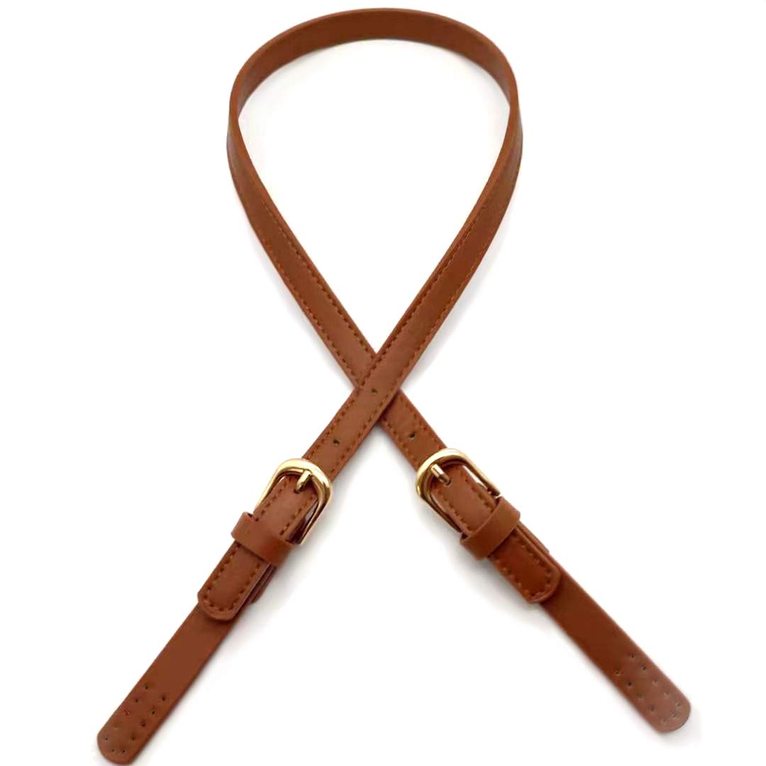 2PCS Brown Detachable PU Leather Shoulder Bag Straps Purse Straps Adjustable Handbags Strap Replacemenwith Adjustable Buckle