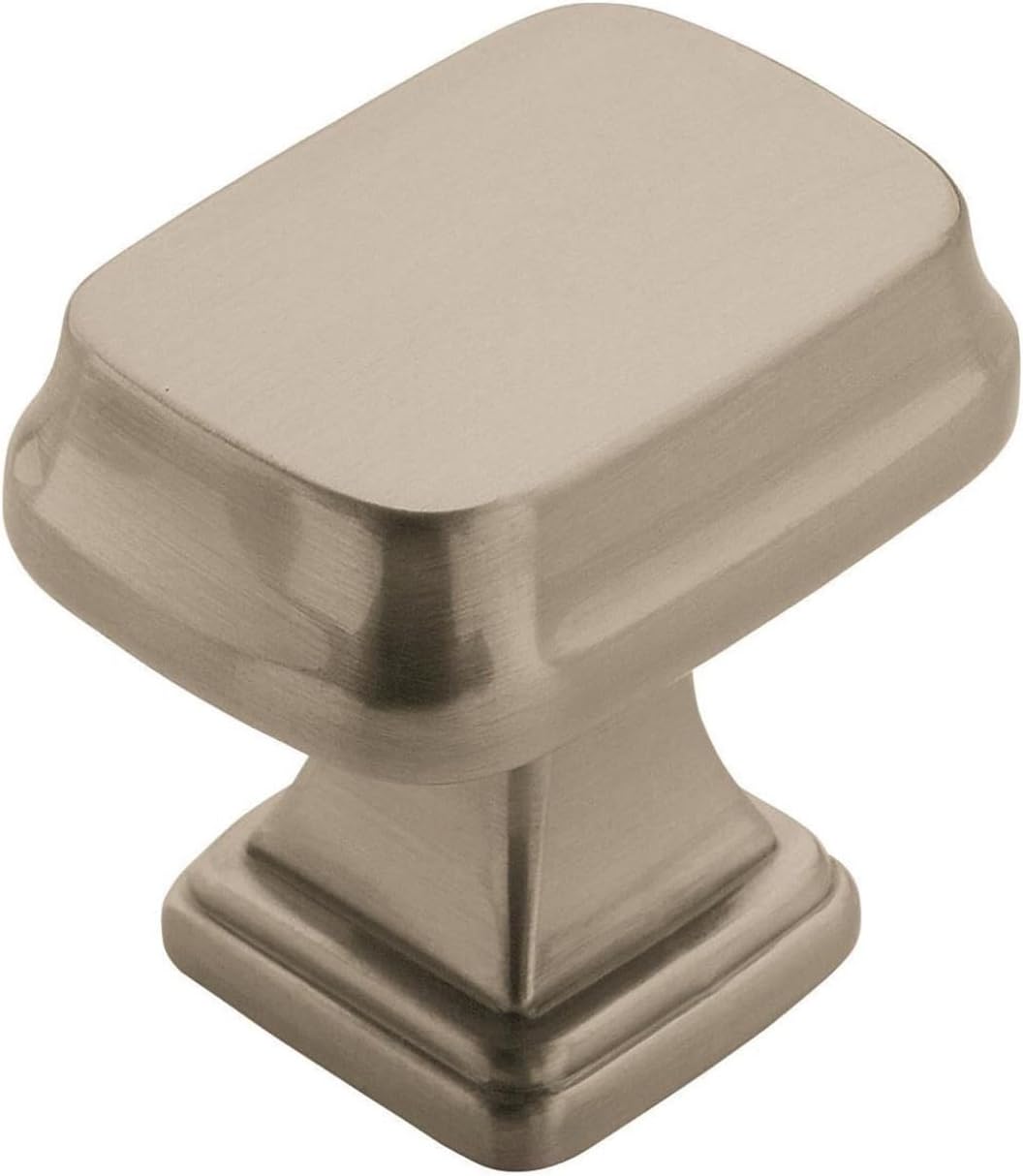 Amerock | Cabinet Knob | Satin Nickel | 1-1/4 inch (32 mm) Length | Revitalize | 1 Pack | Drawer Knob | Cabinet Hardware