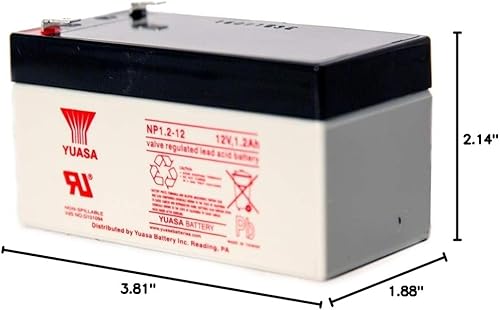 Miniatura 3 de Yuasa NP1.2-12 12V1.2AH Batería de plomo sellada con terminal F1