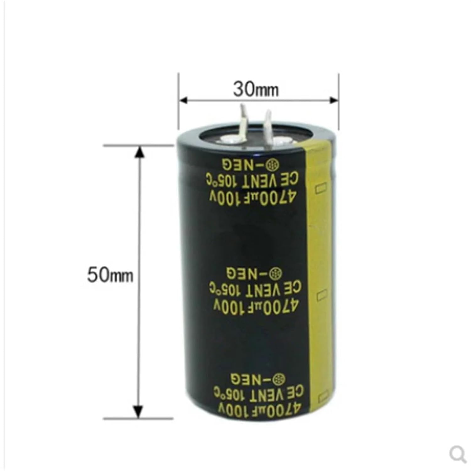2-5Pcs Audio Electrolytic Capacitor 100V4700UF 100V 4700UF 30 * 50MM for Audio HiFi Amplifier High Frequency Low Speaker(2PCS)