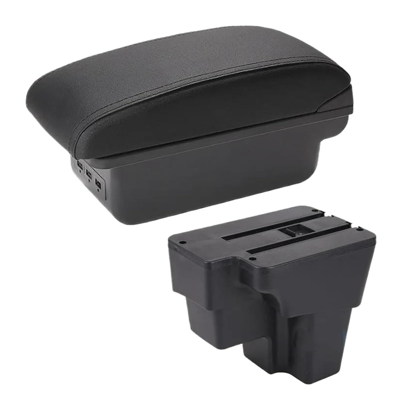 HCKCLMBMZW For KIA For Rio For STONIC Lx For Cerato Car Armrest Retrofit Part Storage Box Accessorie Car Armrest Center Console(B2 Black Line 3usb)