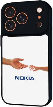iPhone 17 Pro ile Uyumlu Nokia Tasarımlı Glossy Premium Kılıf, Siyah
