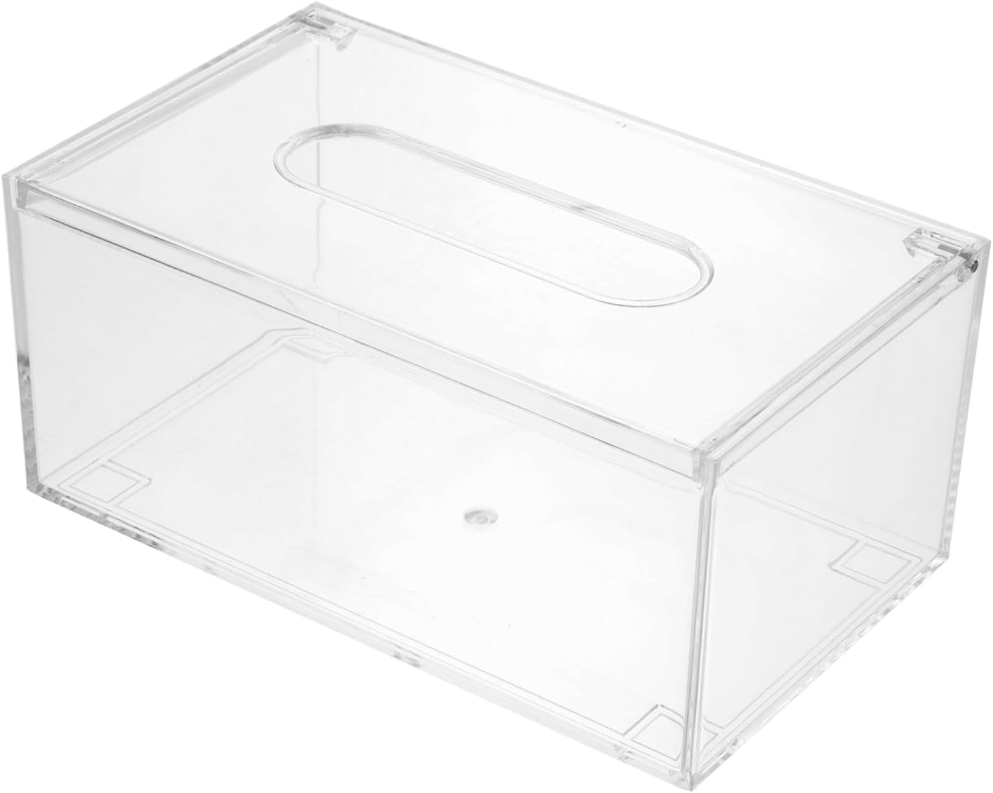 Aakarit Clear Acrylic Tissue Box Holder with Cover Facial Dispenser Case for Countertop, Clear Plastic Dryer Sheet Container Napkin Organizer Bathroom, Kitchen, Home, Rectangle | GK-03 | Transparent