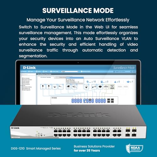 Image of D-Link 10-Port Gigabit Smart Managed Switch | 8 GbE + 2 SFP Ports | L2+ | VLANs | Cable Diagnostics | Web Managed | Desktop or Rackmount | Fanless | NDAA Compliant | Lifetime Protection (DGS-1210-10)