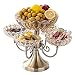 BERTY·PUYI Portaspuntini in Cristallo Girevole Portafrutta in Vetro con Base in Metallo Vassoio per antipasti Supporto per Dessert per la Festa Nuziale in casa