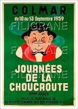 Herbé ™ Poster/Reproduction HQ 40x60cm d'une Affiche Ancienne/Rétro Colmar JOURNéES de la CHOUCROU