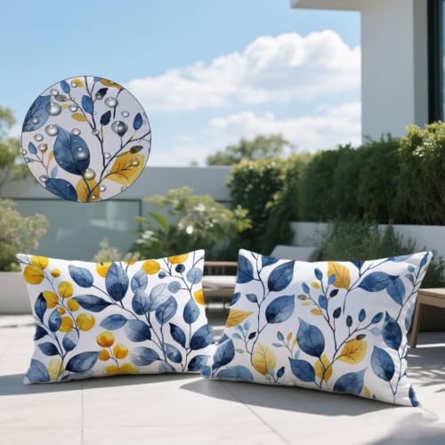 Cojines de exterior impermeables color azul: proteja su sofá de jardín con este pack de 2 3