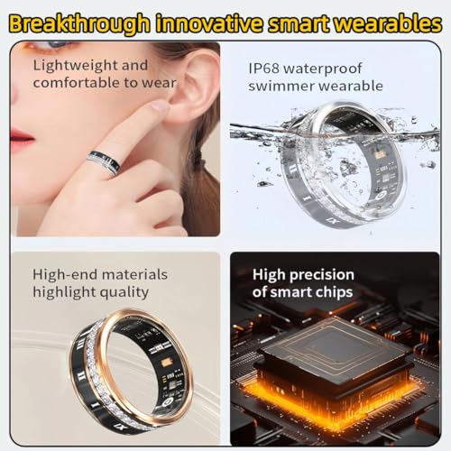 Smart Ring Health Tracker, Fitness Rings for Women, Men, Couple, Heart Rate, Sleep, SpO2, HRV, 128 Sports Modes, IP68 Wa - Additional View