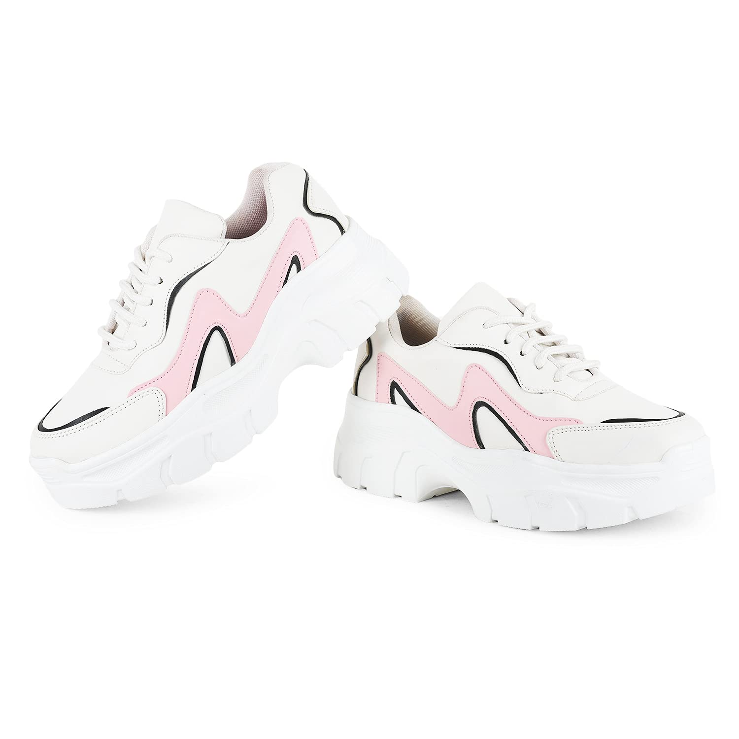 Vendoz Women Premium White Casual Shoes Sneakers 5 51QdBjgltOL. SL1500