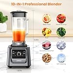 Blenders for Kitchen, 2000W Professional Grade High-Speed Countertop Blender with 68oz Pitcher & 27oz To-Go Cup for Smoothies, Ice, and Frozen Fruit, BPA-Free, Dishwasher Safe - Image 5
