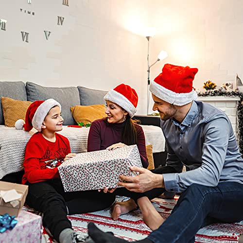 Hiwtonk 2 Pack Plush Santa Hat Christmas Hat For Kids Velvet Red Xmas Holiday Party Hat #TOP5