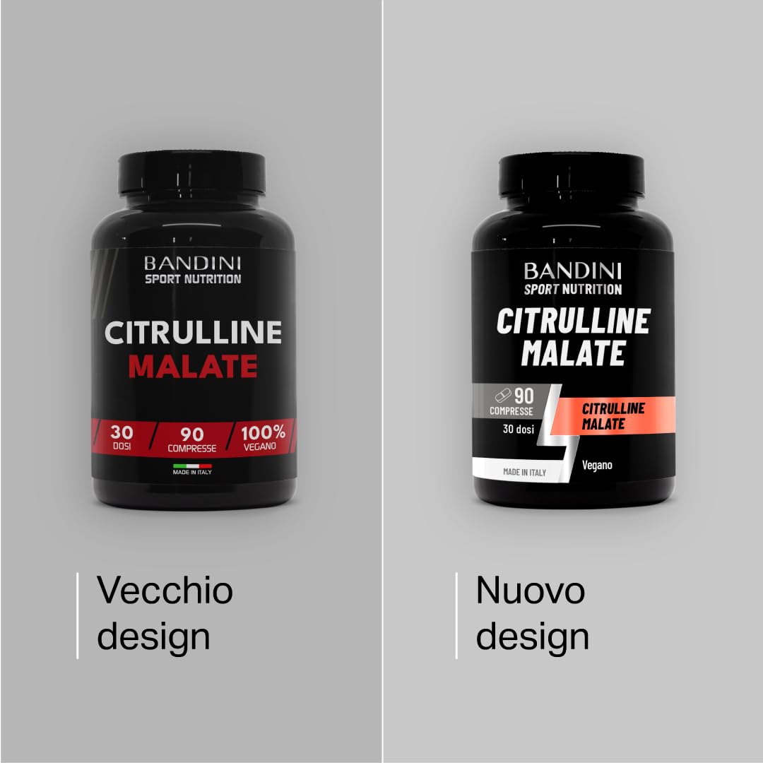 Bandini® CITRULLINE MALATE 90 Compresse 3000 mg per Dose Giornaliera - Dosaggio Extra-Elevato (Copertura 1 mese) - L-Citrullina da fermentazione 100% Vegan - Citrullina per Atleti e Culturisti