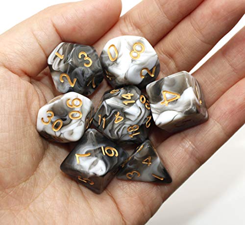 Dnd Dice White Black Rpg Polyhedral Dice Set Fit Dungeons And Dragons(D&D) Pathfinder Role Playing Games 7 Dice Set With Dice Bag… #TOP5