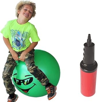 Waliki Toys Hopper Ball for Adults Hippity Hop Hopping Ball, Bouncy Ball with Handle, Sit & Bounce, Space Hopper, Kangaroo Bouncer, Jumping Ball, Green, Pump Included 18 inches JBL-GREEN-20