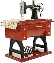 Vriksham Sewing Machine Music Box Showpiece | Wind-Up Retro Musical Decor | No Battery Needed | Rotating Pedals, Drawer | Gift for Birthday, Christmas, Valentine | Home Tabletop Decoration