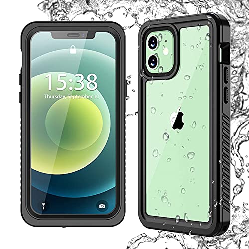 iPhone 12 mini防水ケース iPhone 12 mini クリアケース 透明 防水 防塵 防雪 耐衝撃 360°完全保護ケース IP68防水レベル 米軍MIL規格 指紋認証可 アイフォン12 ミニスマホケース ストラップ付き ワイヤレス充電 雨の日 お風呂 温泉 水中撮影 粉塵対策 適用 日本語説明書付き (iPhone 12 mini)