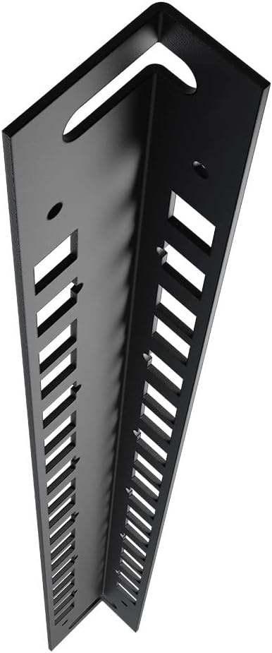 6U Cabinet Vertical Rack Rail Kit, Black, Cold Rolled Steel, 13.33 x 0.77 x 1.16 inch, Package Quantity of 4