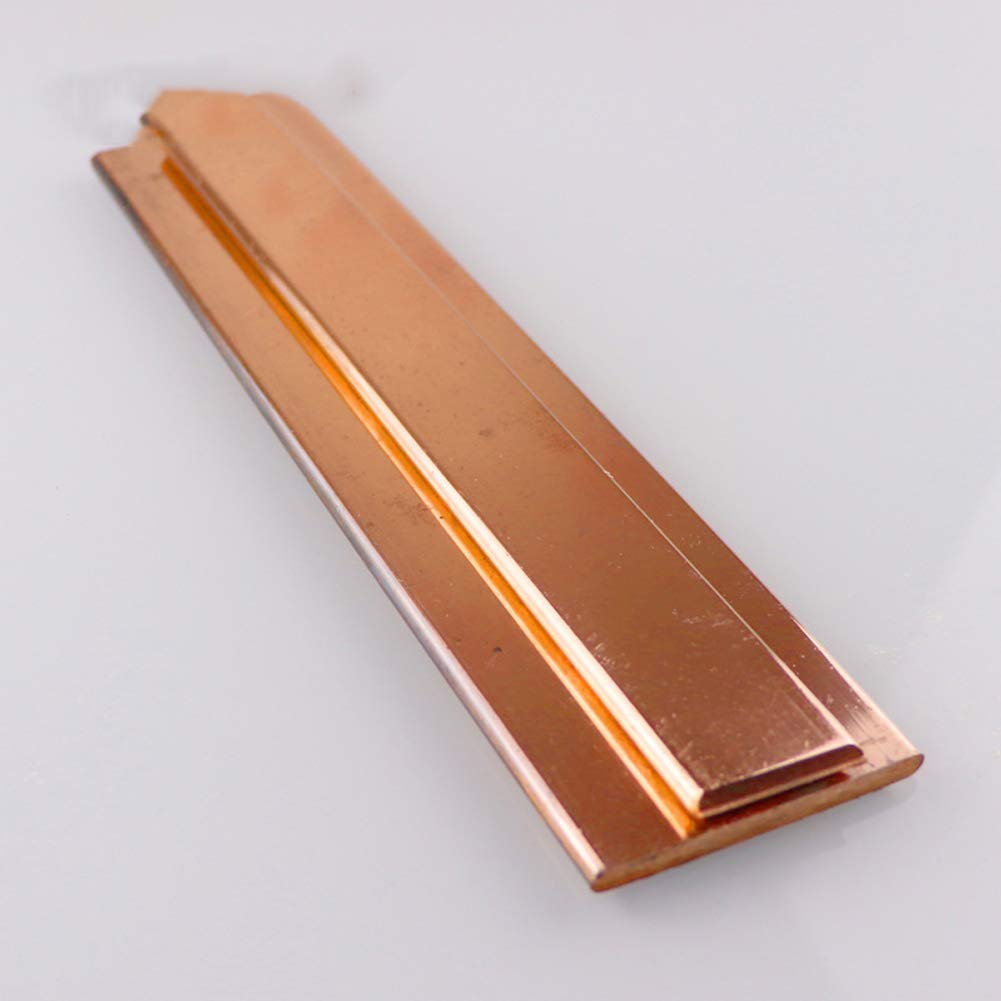 (1 pièce) Barre plate en cuivre massif T2 pour machines etc. Épaisseur : 25 mm Largeur : 25 mm Longueur : 100 mm