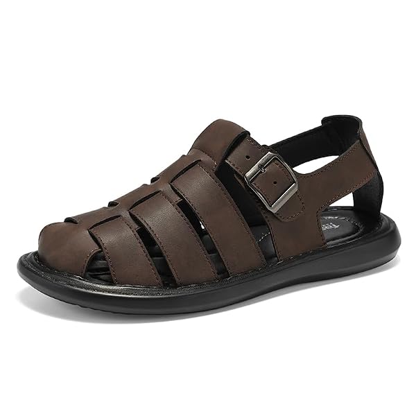 LUODENGLANG Men's Outdoor Hiking Sandals Closed Toe Water Sandals Casual Lightweight Summer Beach Brown 12 M47 by LUODENGLANG - Used condition - US$32.59