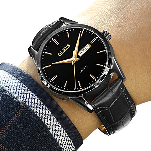 Mens Fashion Watches with Leather Band,Black Fac in Pakistan