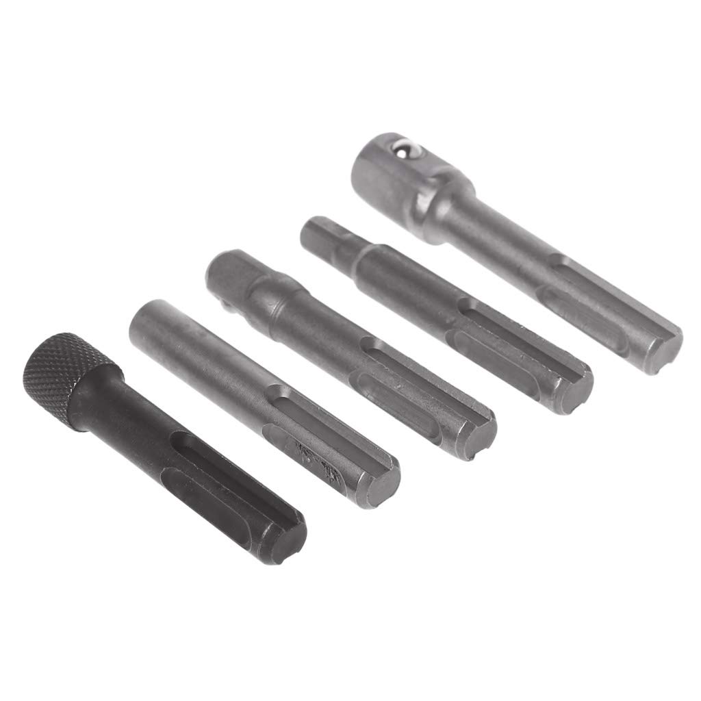 5Pcs 1/4 Socket Driver Hammer Drill Bit Chuck Adaptor Kit Set Hand Drill For Nails Cordless