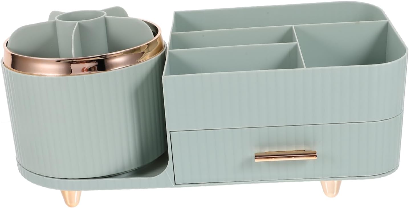 Rotating Makeup Organizer Large Storage Holder Brush Holder Lipstick Organizer Skincare Tools Desktop Display Case