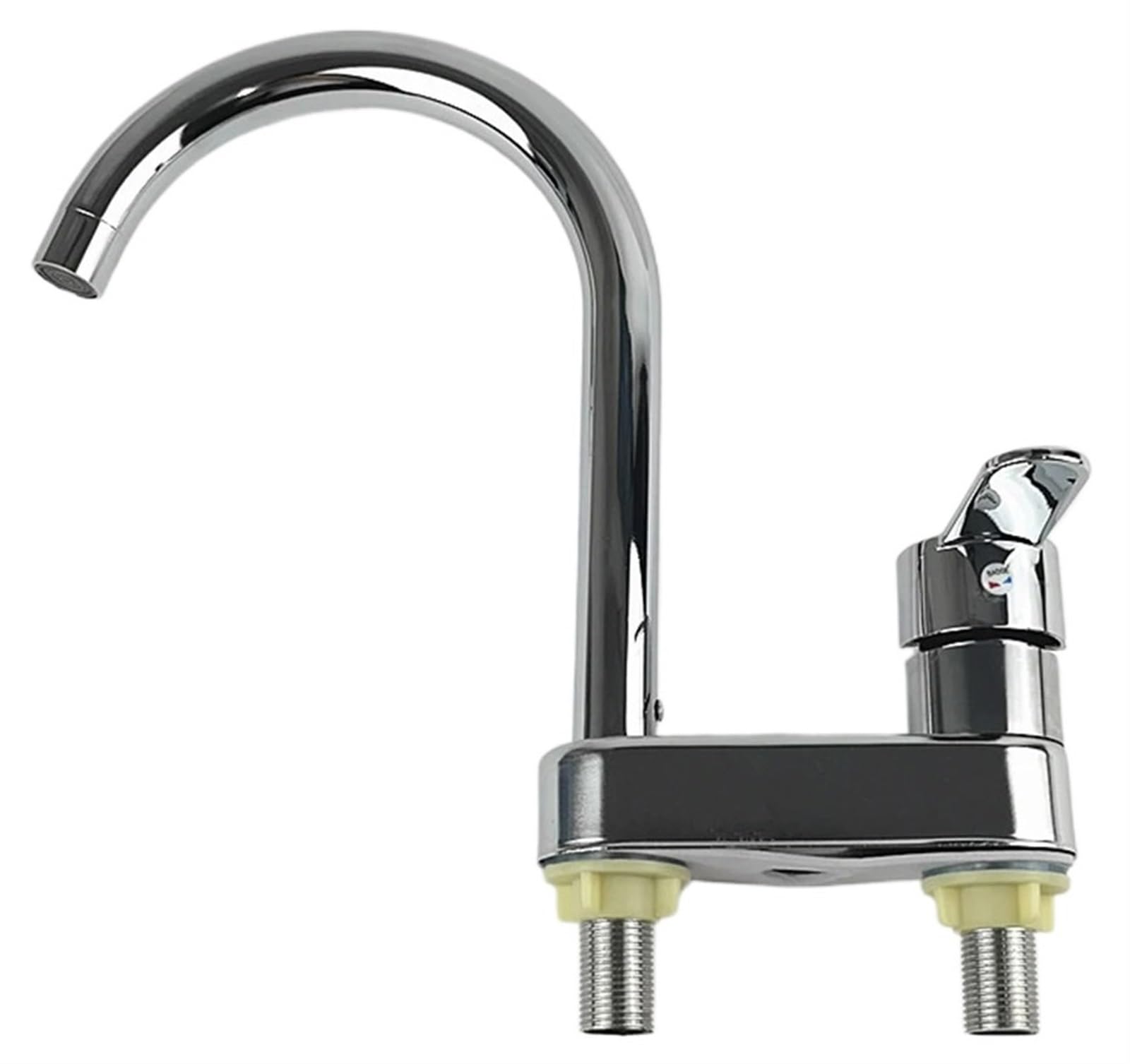 Robinet mitigeur d'eau froide et chaude en inox à 2 trous pour lavabo