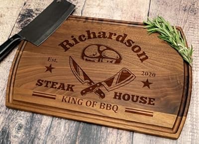 Personalized Dad Cutting Board - Custom Wood Grill Board For BBQ Masters - Unique Barbeque and Grilling Gift Idea for Fathers Day, Birthday, Anniversary, Christmas For Men, Husband, Dad, Grandpa, Him