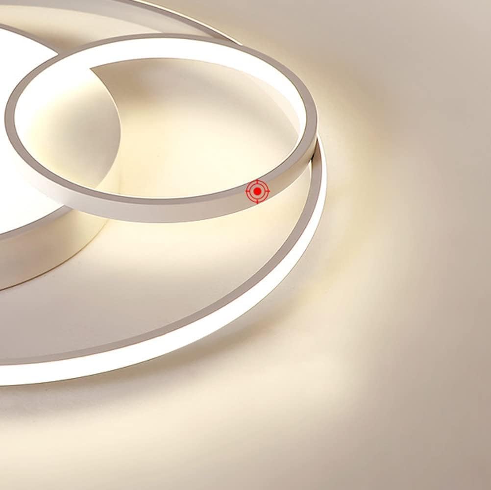 Mid Century Light Fixtures Flush Mount Ceiling L Double round Ceiling Light Minimalist Thin Led Ceiling Lamp High Brightness Side Emitting Close to Ceiling Light Fixtures for Bedroom Living Room/White