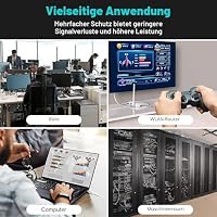 Folishine Cat7 Ethernet Kabel 5m, Hochgeschwindigkeits- Gigabit RJ45 LAN Netzwerkkabel, 10Gbps 600Mhz Internet Patchkabel für Switch Router Modem Patch Panel PC (weiß) – Ansicht 7