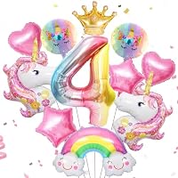Palloncino Unicorno 5 Anni, 7pcs Palloncini Arcobaleno 5 Anni, Palloncino Compleanno 5 Anni, Unicorno Palloncini Bambina, Decorazione Compleanno per Ragazze 5 Anni