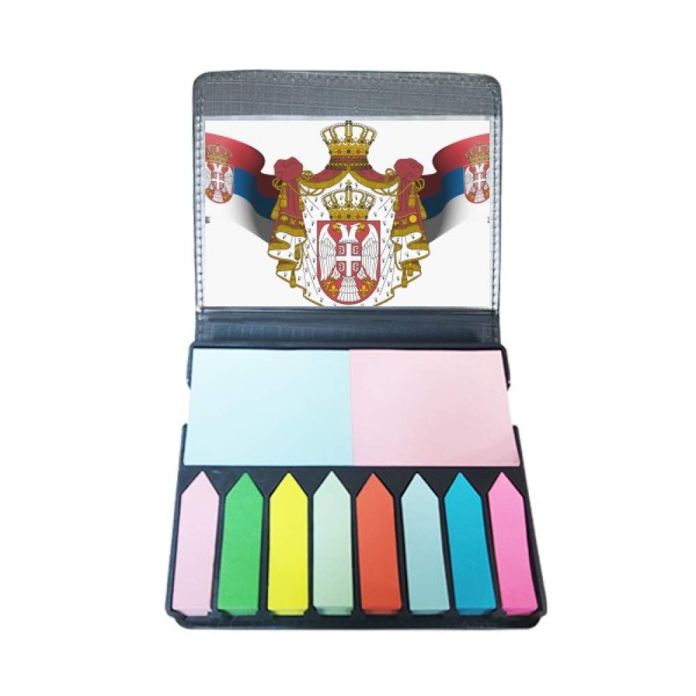 Bloc-notes Serbie avec marque-page coloré repositionnable pour bureau