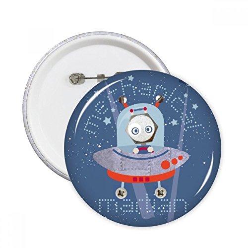 Broches rondes L'Univers et espace extraterrestre pour décoration de vêtements, lot de 5