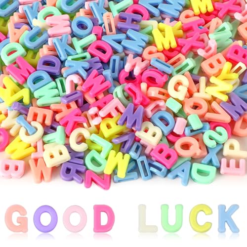 Augshy 400Pcs Large Alphabet Letter Beads for Chunky Jewelry Crafts