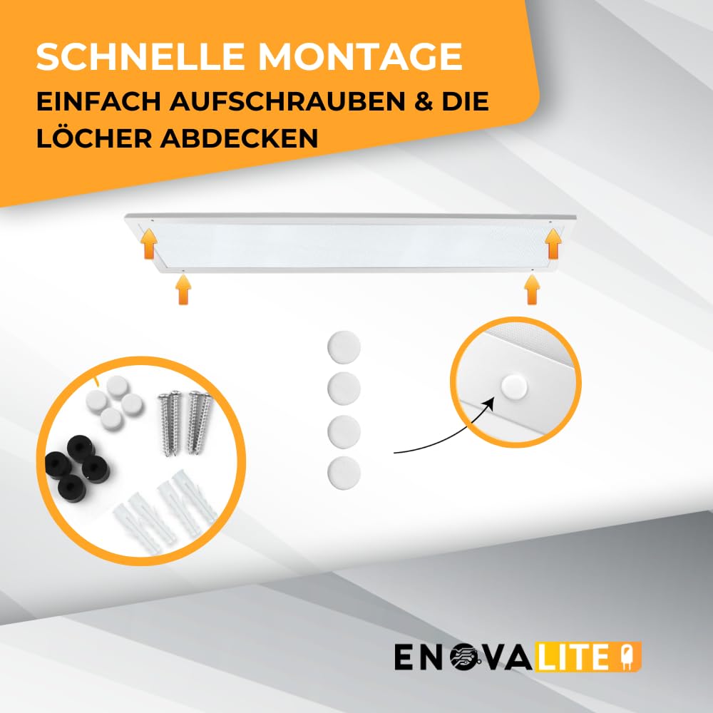 LED Panel SLIM, Aufbaupanel, UGR<19 blendfrei, 120x30cm, 30W, 3300lm, neutralweiß (4000K), Netzteil im Rahmen integriert, LED Bürolampen, Rasterdeckenleuchte, Büroleuchten, Deckenleuchte