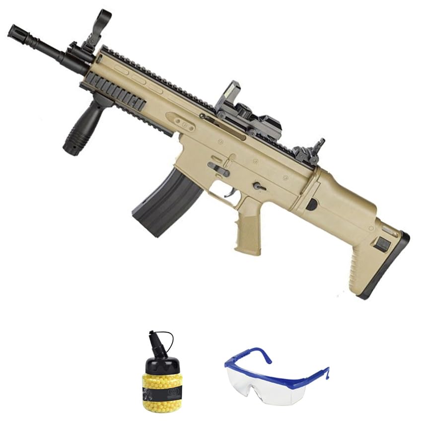 Fucile 8902A Tipo Scar-L Tan Molla (6mm) | Arma Airsoft ad aria compressa. Pistola di avviamento. Potenza: 0,8 Luglio
