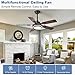 Depuley 42-Inch Ceiling Fan with Light: Walnut Ceiling Fans with 5 Blades Dual Finish Reversible - Farmhouse Ceiling Fan with Remote Control for Living Room Outdoor Patios