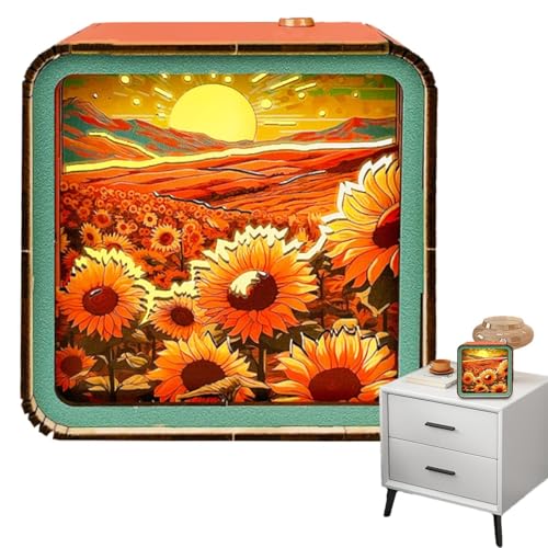 Tongfer Veilleuse puzzle en bois, veilleuse à intensité variable, décoration d'intérieur pour chambre à coucher, salon, bureau