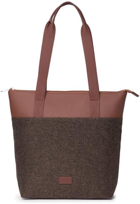 ZOUK Printed Women's Jute Handcrafted Vegan Leather Everyday Tote