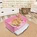 kathson 2PCS Large Rabbit Litter Box Trainer, Potty Corner Toilet with Drawer Bigger Pet Pan for Adult Hamster, Guinea Pig, Ferret, Galesaur, Bunny and Other Animals (Pink,Brown)