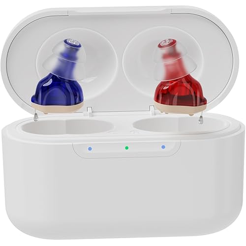 Rechargeable Hearing Aids for Seniors with Advanced Noise Cancellation - Invisible Not Amplifier True Hearing Aids with Charging Case