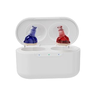 Rechargeable Hearing Aids for Seniors with Advanced Noise Cancellation - Invisible Not Amplifier True Hearing Aids with Charging Case - Amazon product rated Grade A