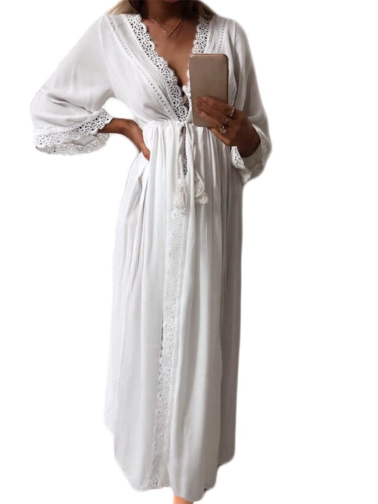 Frauen Boho Blumendruck Maxi Tank Kleid Damen V-Ausschnitt Sommer