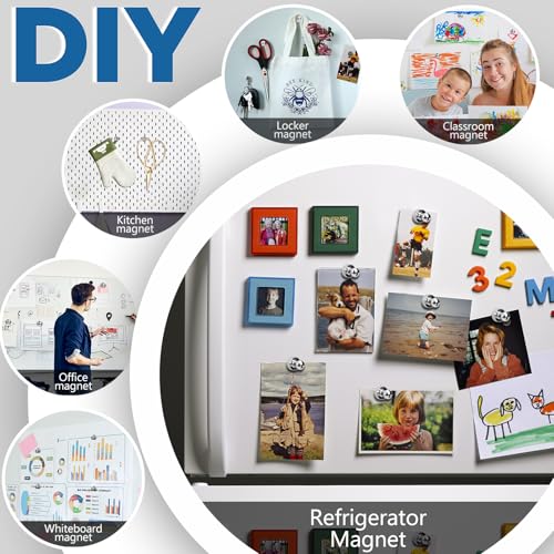 image for LOVIMAG 16Pcs Refrigerator Magnets for Whiteboard, Strong Fridge Magne