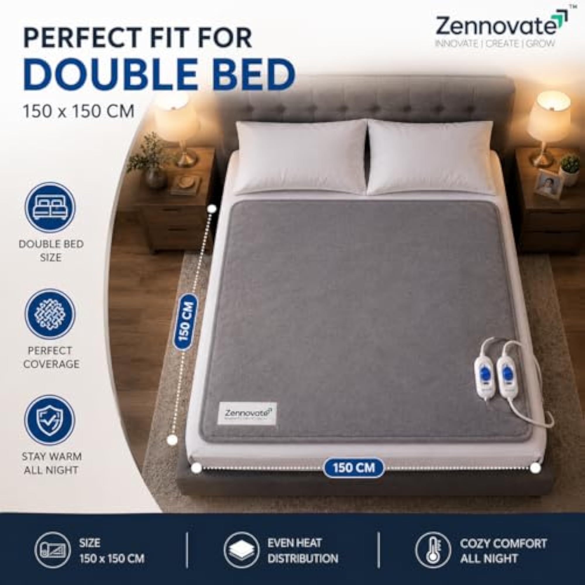 Electric Under Blanket, Bed Warmer with Controls