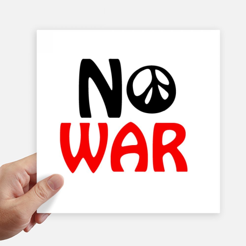 Autocollant carré Love Peace Guerre Mondiale DIYthinker 20cm déco mur et valise