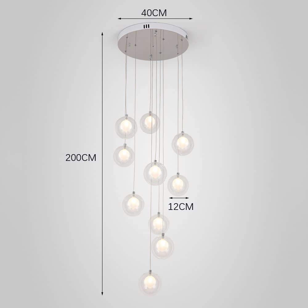 Lámparas de araña para escaleras, Bola de Cristal, Luces múltiples, lámpara Colgante Creativa para Sala de Estar, lámpara de Techo para Villa, apartamento dúplex, Escalera de Carac