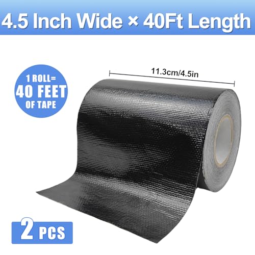 Image of 4.5Inch x 40FT RV Awning Repair Tape with Scissors, Outdoor Heavy Duty Repair Tape for Tarp, Tent, Boat Cover, Canvas, Sail Tape, Waterproof, UVproof and Heat-Resistant Tear Repair Pctch Kit